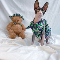 HKM-8817213 Summer Floral Cotton Dress for Sphinx Cats - Lightweight & Stylish