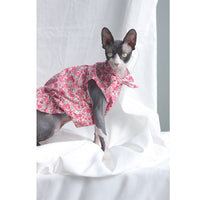 HKM-8817213 Summer Floral Cotton Dress for Sphinx Cats - Lightweight & Stylish