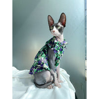 HKM-8817213 Summer Floral Cotton Dress for Sphinx Cats - Lightweight & Stylish