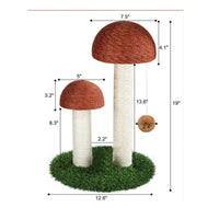 HKM-8818877 Mushroom-Shaped Cat Scratch Post with Natural Linen and Cotton Rope - Coffee Color