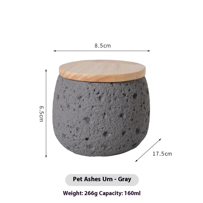 HKM-8819261 Handmade Cement Pet Cinerary Casket for Cat or Dog Ashes