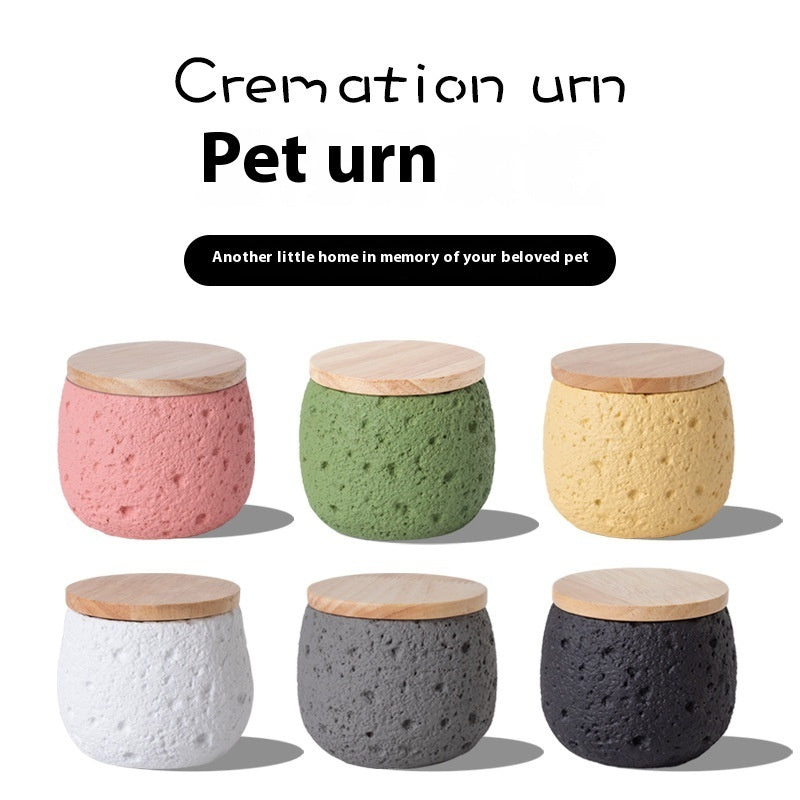 HKM-8819261 Handmade Cement Pet Cinerary Casket for Cat or Dog Ashes