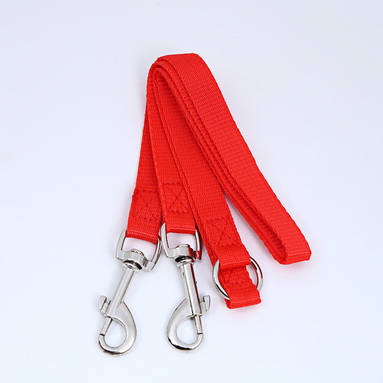 HKM-8819389 Multicolor Double Head Pet Leash, 90cm Nylon Design for Two Dogs