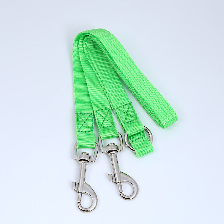 HKM-8819389 Multicolor Double Head Pet Leash, 90cm Nylon Design for Two Dogs