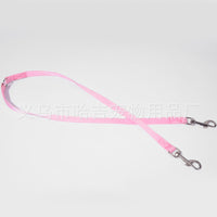HKM-8819389 Multicolor Double Head Pet Leash, 90cm Nylon Design for Two Dogs