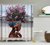 HKM-881939 Black Art Design Shower Curtain - Available in Multiple Sizes