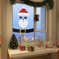 HKM-882003 Christmas Themed Felt Cloth Door Sticker Set - Snowman, Moose, Elk Designs