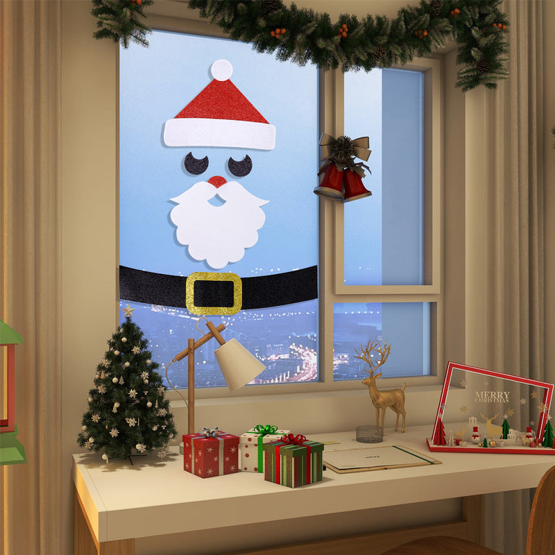HKM-882003 Christmas Themed Felt Cloth Door Sticker Set - Snowman, Moose, Elk Designs