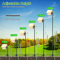 HKM-8821053 Height Adjustable Bird House Pole Kit with Stable 5-Prong Base for Outdoor Bird Feeders