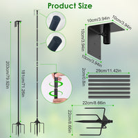 HKM-8821053 Height Adjustable Bird House Pole Kit with Stable 5-Prong Base for Outdoor Bird Feeders