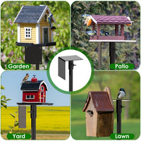 HKM-8821053 Height Adjustable Bird House Pole Kit with Stable 5-Prong Base for Outdoor Bird Feeders