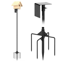 HKM-8821053 Height Adjustable Bird House Pole Kit with Stable 5-Prong Base for Outdoor Bird Feeders