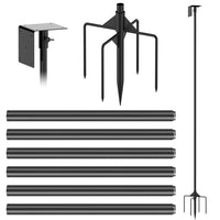 HKM-8821053 Height Adjustable Bird House Pole Kit with Stable 5-Prong Base for Outdoor Bird Feeders
