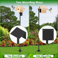 HKM-8821053 Height Adjustable Bird House Pole Kit with Stable 5-Prong Base for Outdoor Bird Feeders