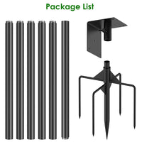 HKM-8821053 Height Adjustable Bird House Pole Kit with Stable 5-Prong Base for Outdoor Bird Feeders