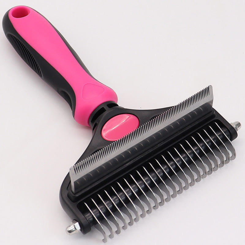 HKM-8821181 Pet Hair Unknotting Comb - Two-in-One Design with Dense Teeth for Effective Grooming