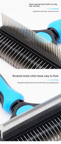 HKM-8821181 Pet Hair Unknotting Comb - Two-in-One Design with Dense Teeth for Effective Grooming