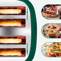 HKM-882131 Stainless Steel 4-Slice Electric Toaster with Sandwich Function and Bread Oven