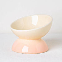 HKM-8821437 Ceramic Cat Bowl with Oblique Mouth and Cervical Spine Protection in Gradient Colors