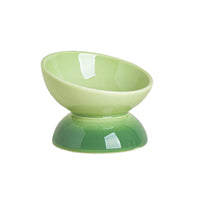 HKM-8821437 Ceramic Cat Bowl with Oblique Mouth and Cervical Spine Protection in Gradient Colors