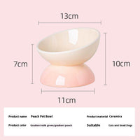 HKM-8821437 Ceramic Cat Bowl with Oblique Mouth and Cervical Spine Protection in Gradient Colors