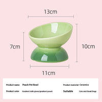 HKM-8821437 Ceramic Cat Bowl with Oblique Mouth and Cervical Spine Protection in Gradient Colors