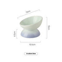 HKM-8821437 Ceramic Cat Bowl with Oblique Mouth and Cervical Spine Protection in Gradient Colors