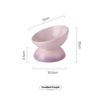 HKM-8821437 Ceramic Cat Bowl with Oblique Mouth and Cervical Spine Protection in Gradient Colors