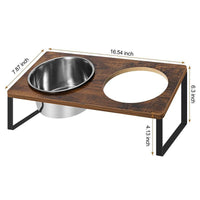 HKM-8821565 Wooden Pet Feeding Rack with Iron Base for Dogs and Cats - Double & Triple Bowl Options