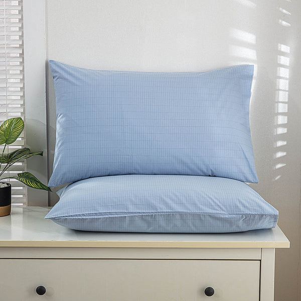 HKM-882195 Earthing Pillowcase in Blue or Green - Antibacterial Silver Fiber, Pure Cotton, Anti-Static, 51x76cm