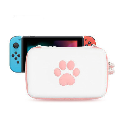 HKM-882259 Cat Paw Portable Storage Bag for Switch Accessories - Advanced PU Material, 12 Card Slots, Travel-Friendly Design