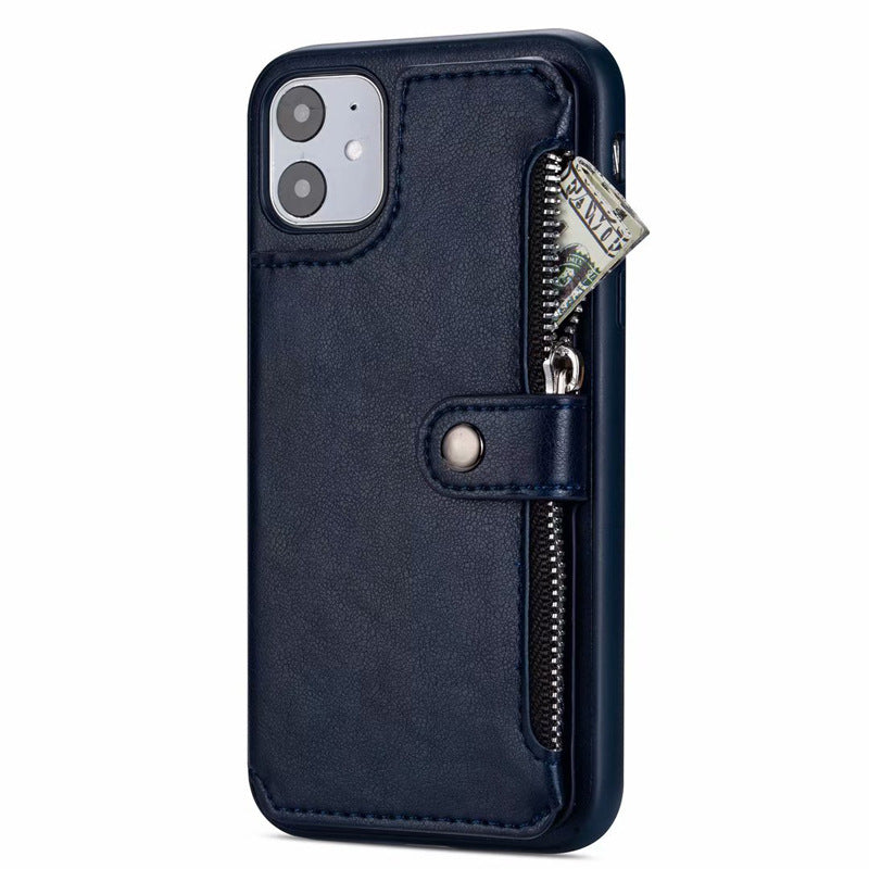 HKM-882259 Magnetic Buckle Flip Cover for iPhone 11, 11 Pro, 11 Pro Max - Stylish Imitation Leather Wallet Case