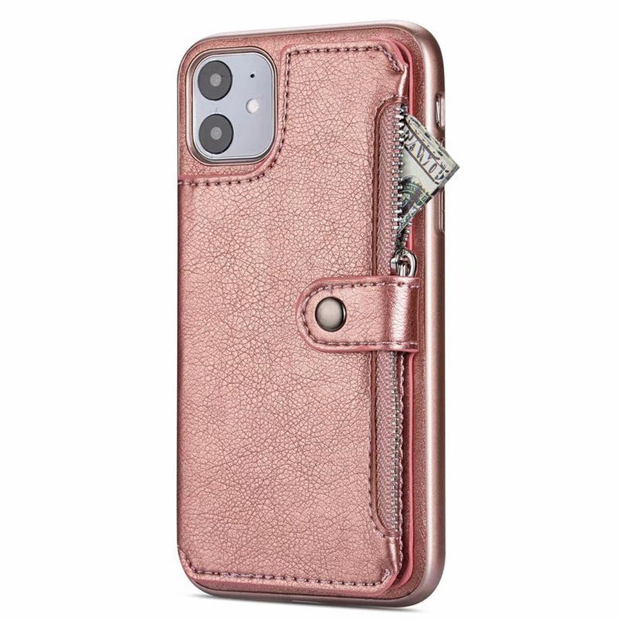 HKM-882259 Magnetic Buckle Flip Cover for iPhone 11, 11 Pro, 11 Pro Max - Stylish Imitation Leather Wallet Case