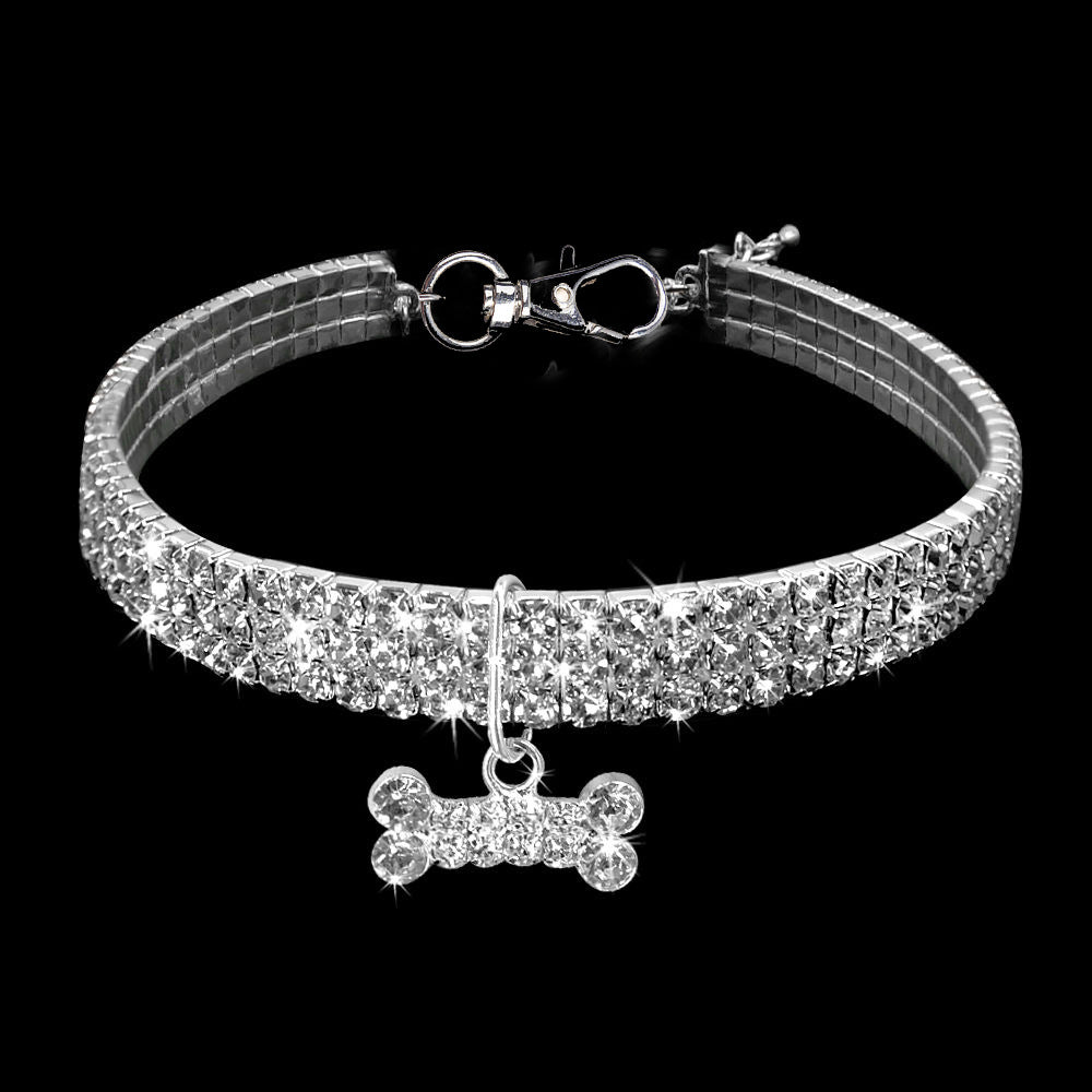 HKM-8823357 Alloy Dog Necklace with Adjustable Length ¨C Available in White, Pink, and Blue