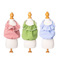 HKM-8823741 Autumn Cotton Vest for Cats in Water Red, Light Blue, and Emerald Green - Sizes S to XXL