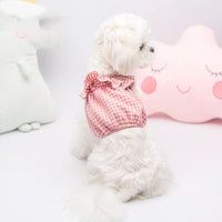 HKM-8823741 Autumn Cotton Vest for Cats in Water Red, Light Blue, and Emerald Green - Sizes S to XXL