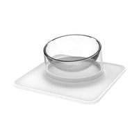HKM-882387 Anti-Spill Single Bowl Pet Feeder with Inclined Mouth - 440ML Water Bowl & 400ML Food Bowl, Durable ABS and PC Material for Cats and Dogs