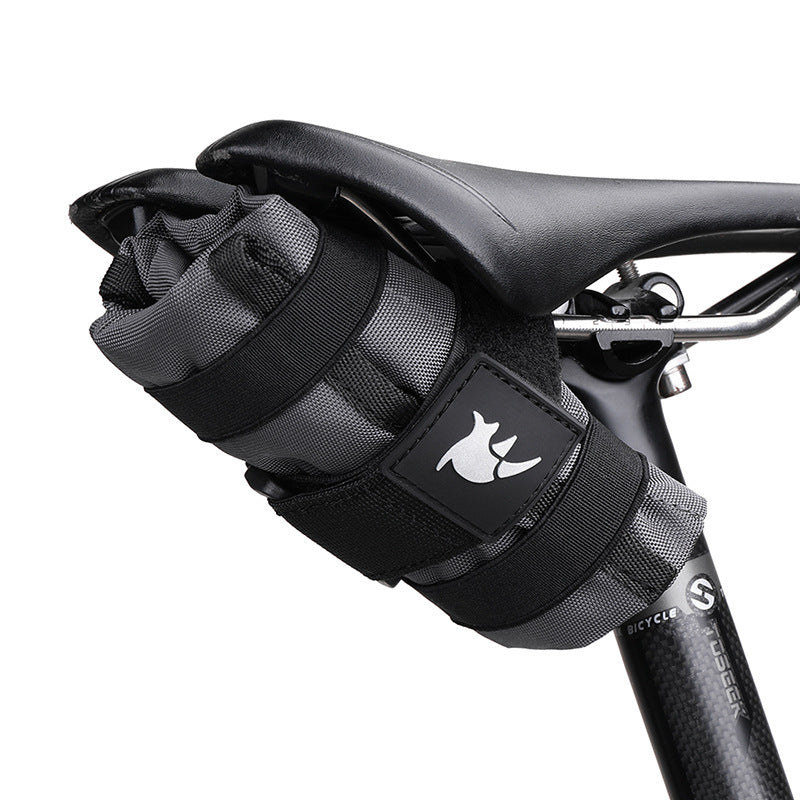 HKM-882451 Lightweight Black Bicycle Saddle Bag - 1L Polyester Tail Storage Kit