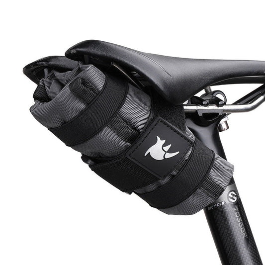 HKM-882451 Lightweight Black Bicycle Saddle Bag - 1L Polyester Tail Storage Kit