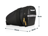 HKM-882451 Lightweight Black Bicycle Saddle Bag - 1L Polyester Tail Storage Kit