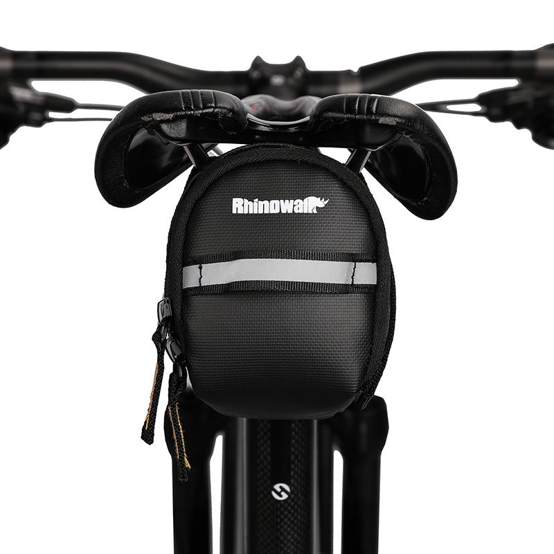 HKM-882451 Lightweight Black Bicycle Saddle Bag - 1L Polyester Tail Storage Kit
