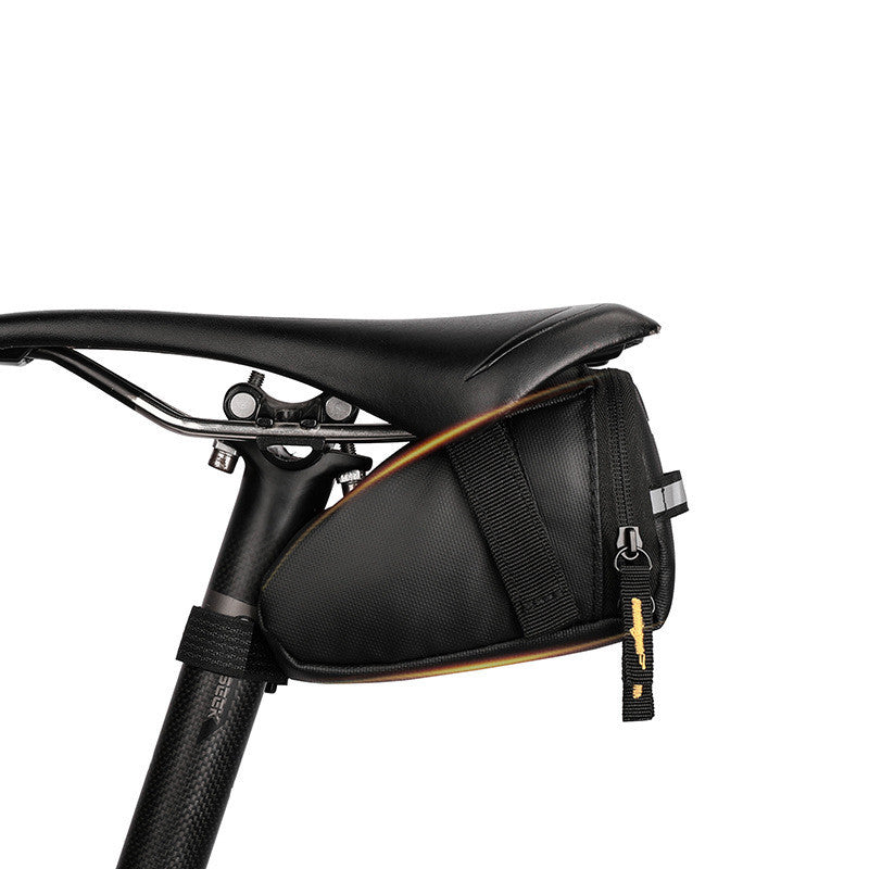 HKM-882451 Lightweight Black Bicycle Saddle Bag - 1L Polyester Tail Storage Kit