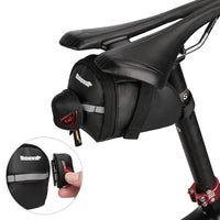 HKM-882451 Lightweight Black Bicycle Saddle Bag - 1L Polyester Tail Storage Kit