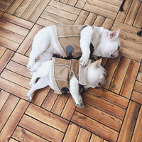 HKM-8825917 Autumn and Winter Cotton Vest in Brown Plaid for Pets, Size M to XXL