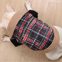 HKM-8825917 Autumn and Winter Cotton Vest in Brown Plaid for Pets, Size M to XXL