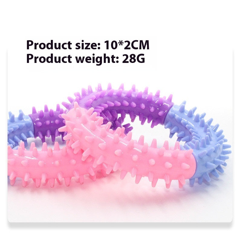 HKM-8826173 Three-Color TPR Dog Molar Chew Toy Ring for Pets