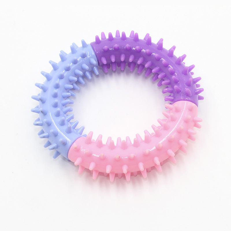 HKM-8826173 Three-Color TPR Dog Molar Chew Toy Ring for Pets