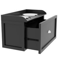 HKM-8827325 Elevated Pet Feeding Station with Storage - 2 Stainless Steel Bowls for Large Dogs, Black