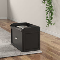 HKM-8827325 Elevated Pet Feeding Station with Storage - 2 Stainless Steel Bowls for Large Dogs, Black