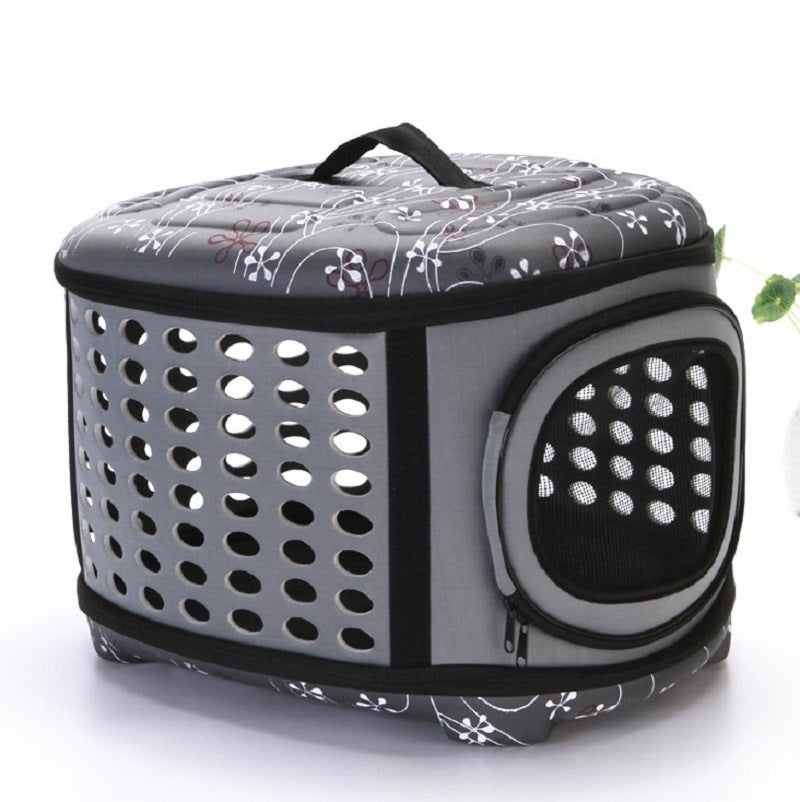 HKM-8827581 EVA Portable Collapsible Pet Backpack - Breathable Dog Carrier - 45x38x32cm - Available in Black, Pink, Champagne, Gray